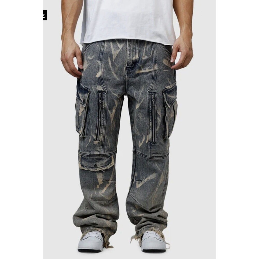 MNML Ultra Baggy Rip Denim Cargo Pant -38